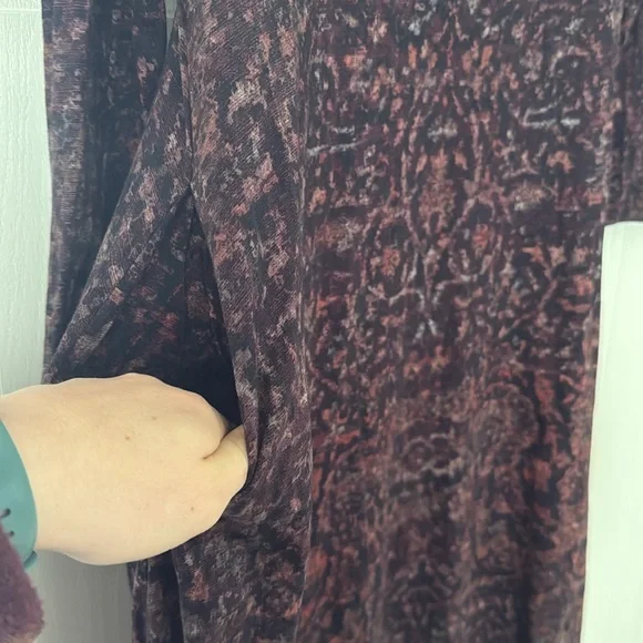 Soft Surroundings Burgundy Long Sleeve Maxi Dress - Picture 4 of 7